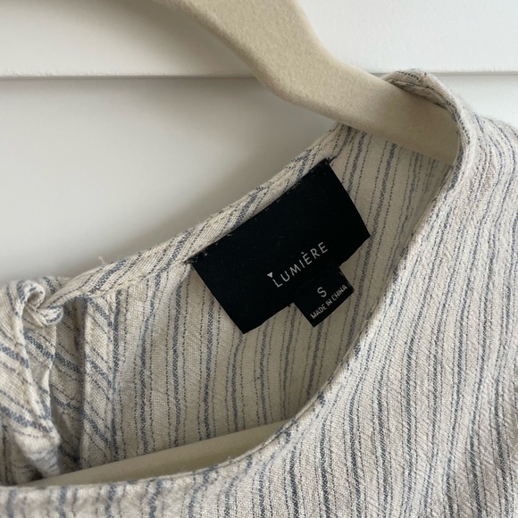 linen ruffle tie back tee - Picture 3 of 3